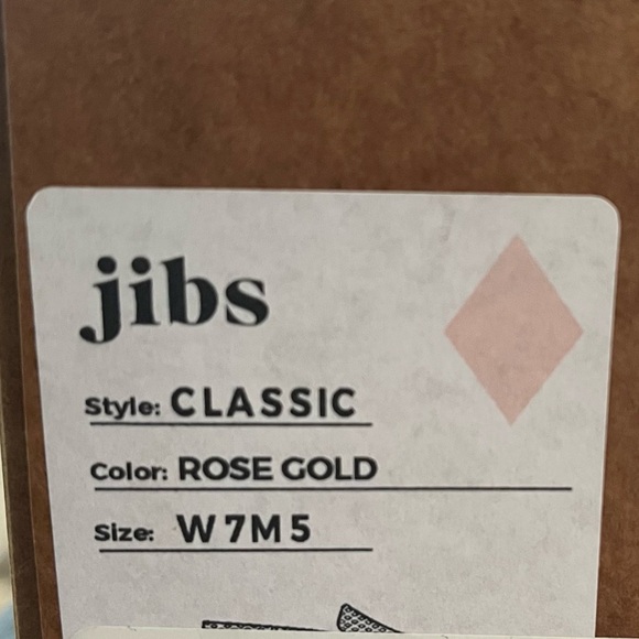 Jibs Classic Rose Gold Diamond Perforated Leather, Natural Cork Slip-Ons; Size 7 - Picture 8 of 11